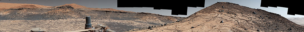 On the righthand foreground is Western Butte; the ridge with a crusty cap in the background is the Greenheugh pediment