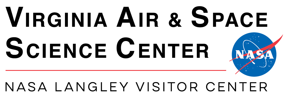 The logo of the Virginia Air & Space Science Center, the official visitors center of NASA's Langley Research Center.