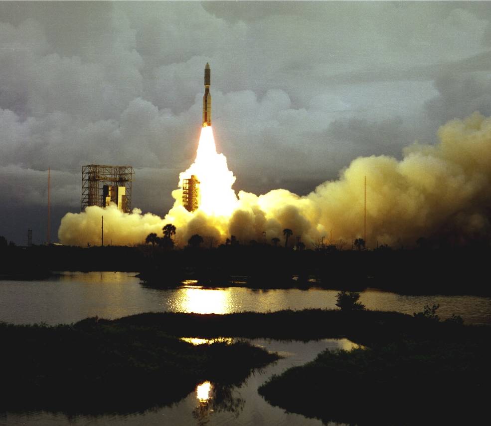 Rocket launching from Cape Canaveral.