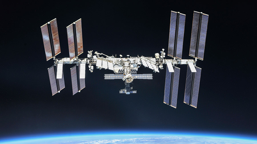 The International Space Station is orbits Earth in October 2018. 