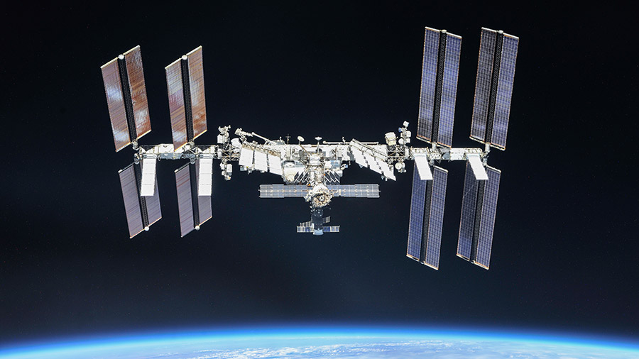 The International Space Station is orbits Earth in October 2018.