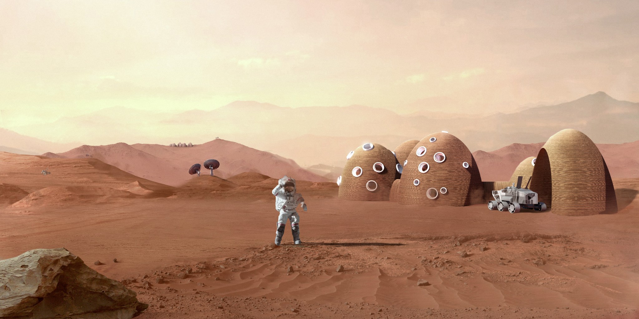 artist's concept of a Mars habitat