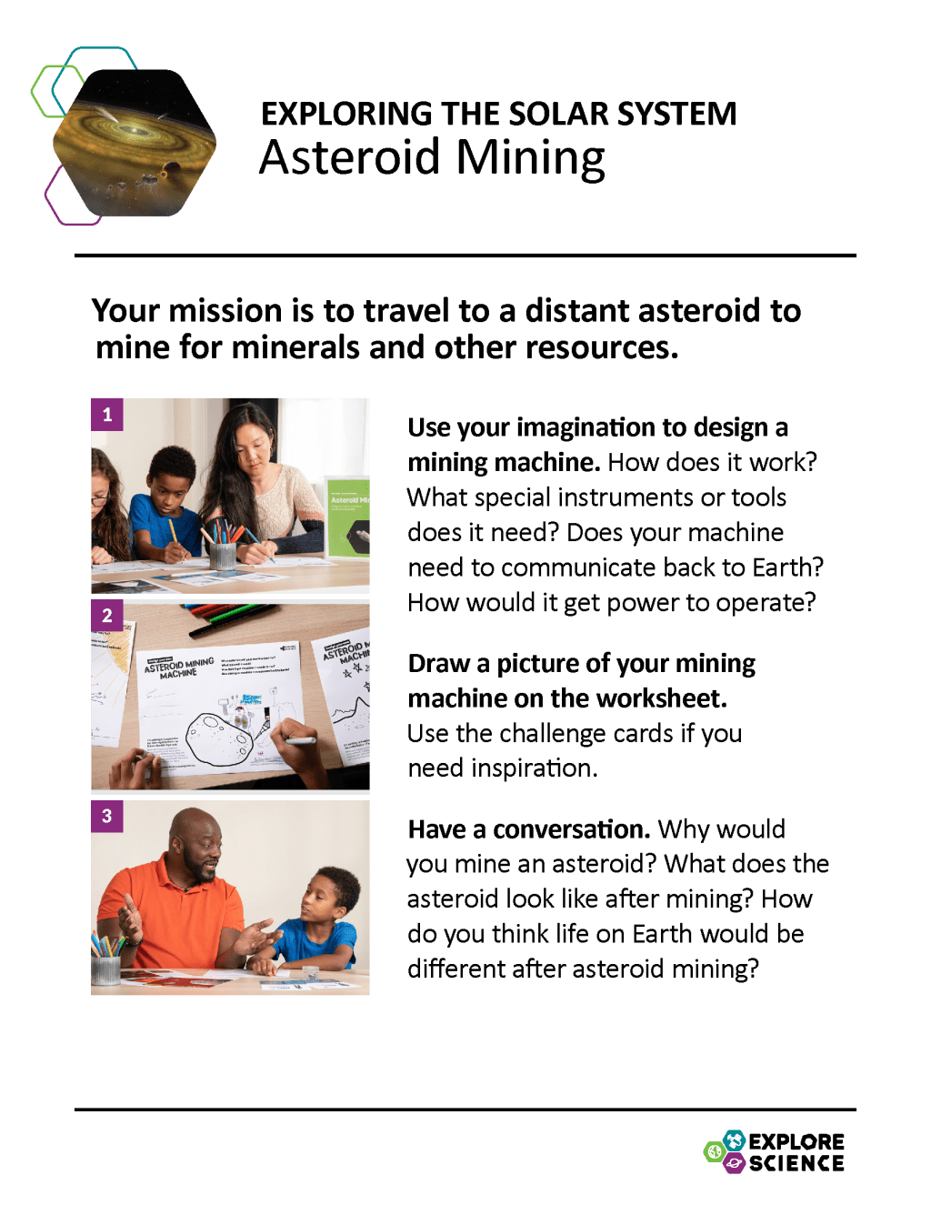 Front cover of the Asteroid Mining activity guide