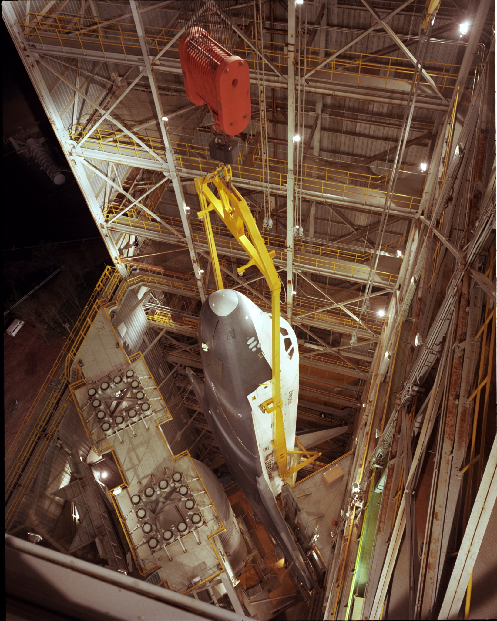 This week in 1978, the space shuttle Enterprise was lifted into the Dynamic Test Stand at NASA’s Marshall Space Flight Center.