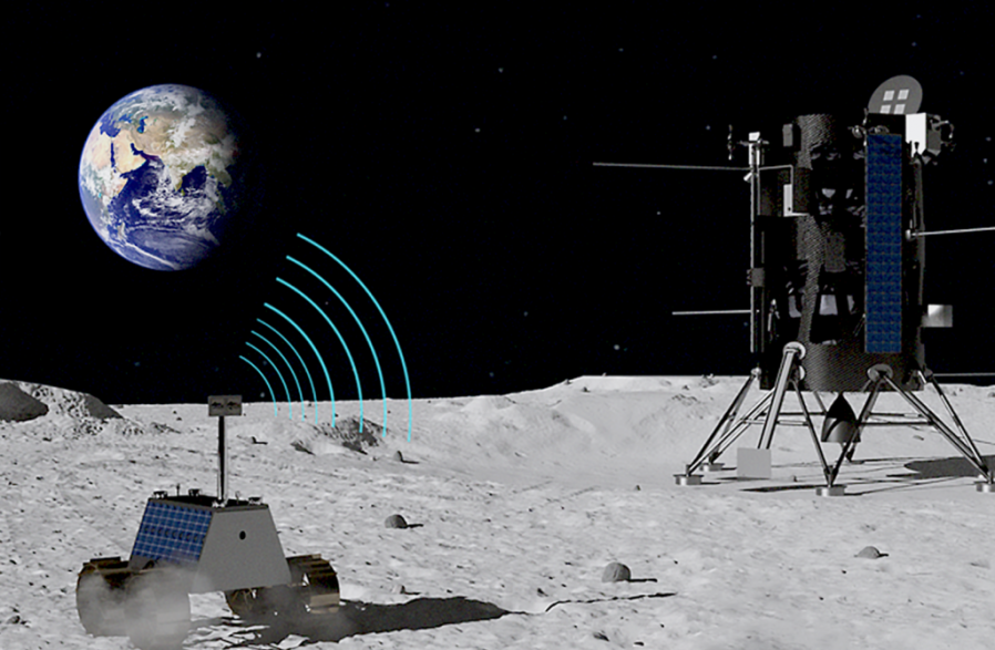 lunar rover communicates with lander