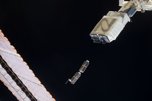 NanoRacks CubeSats deploying into orbit