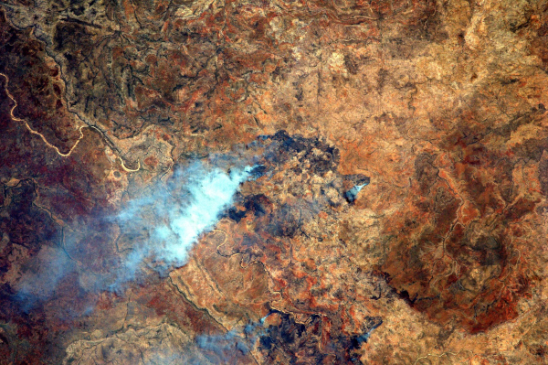 A fire photographed in Drysdale National Park