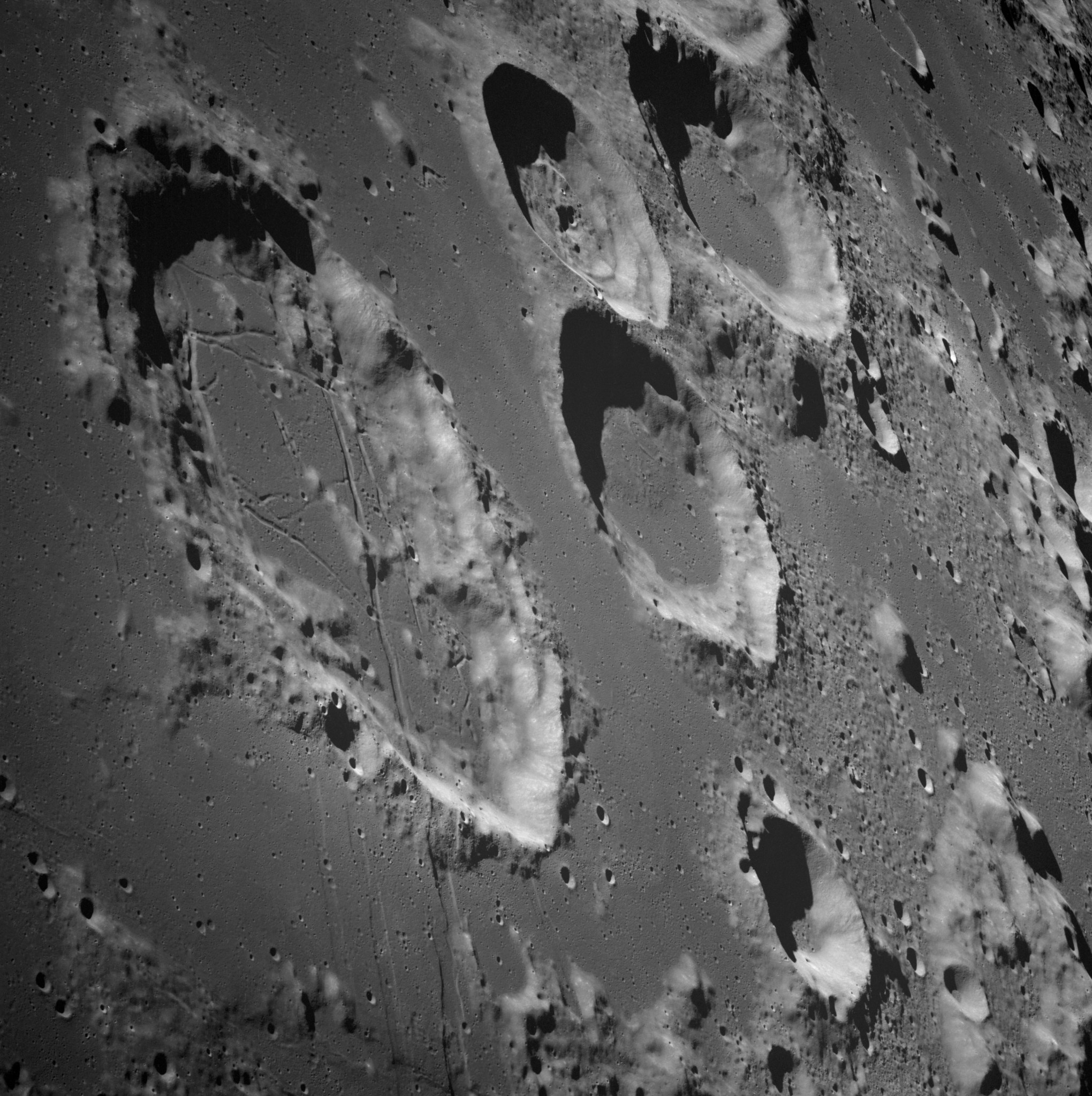 Black and white image of the large Moon crater Goclenius