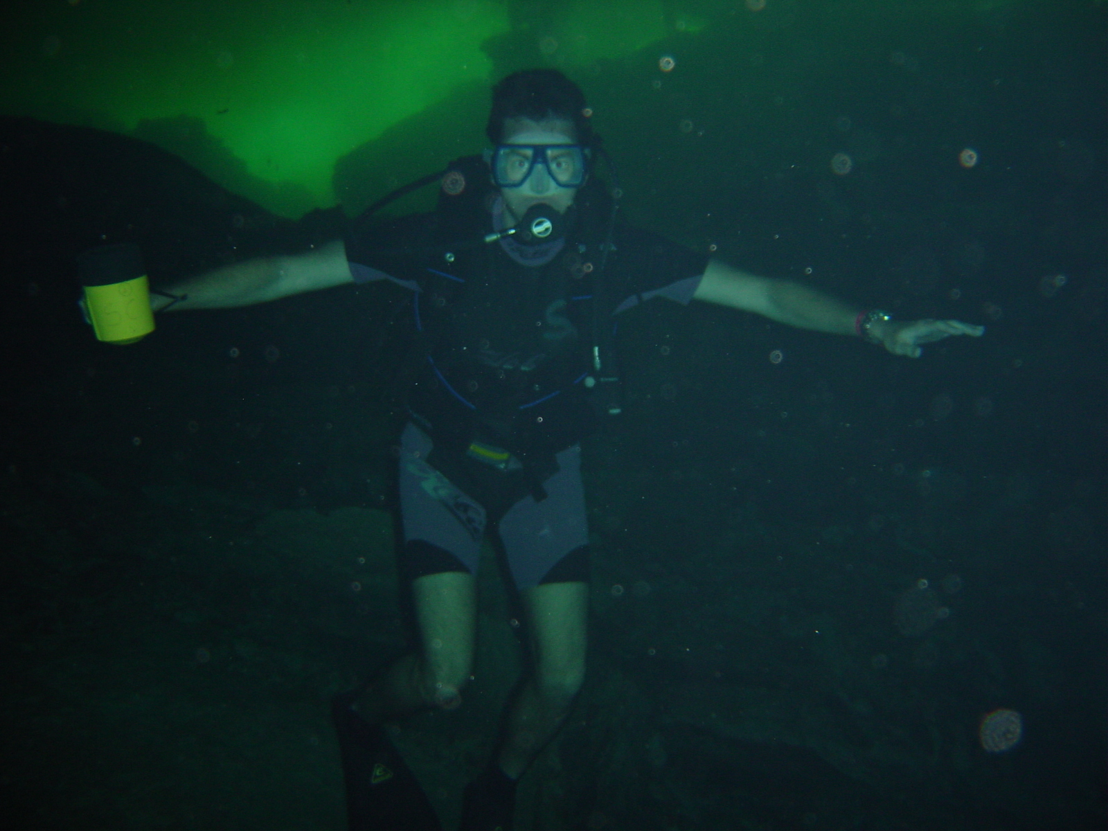 me cavern diving in the Yucatan.