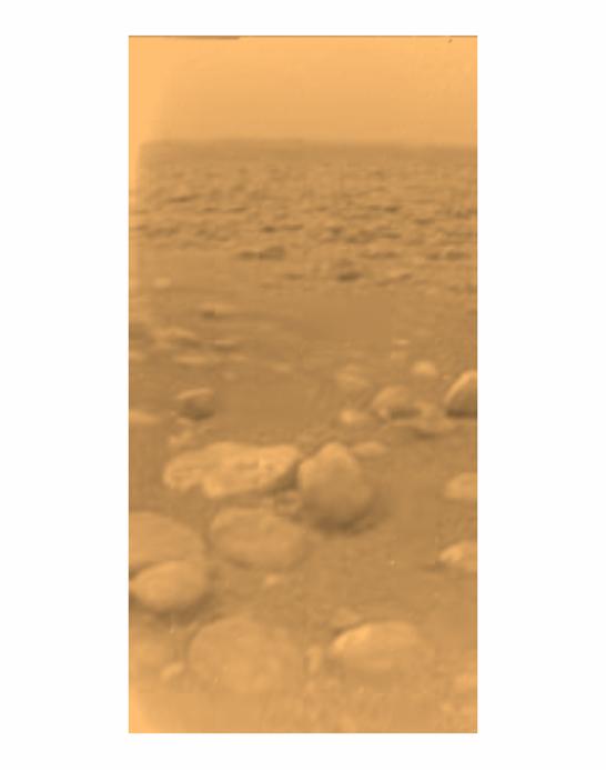 Huygens probe's view of Titan's surface