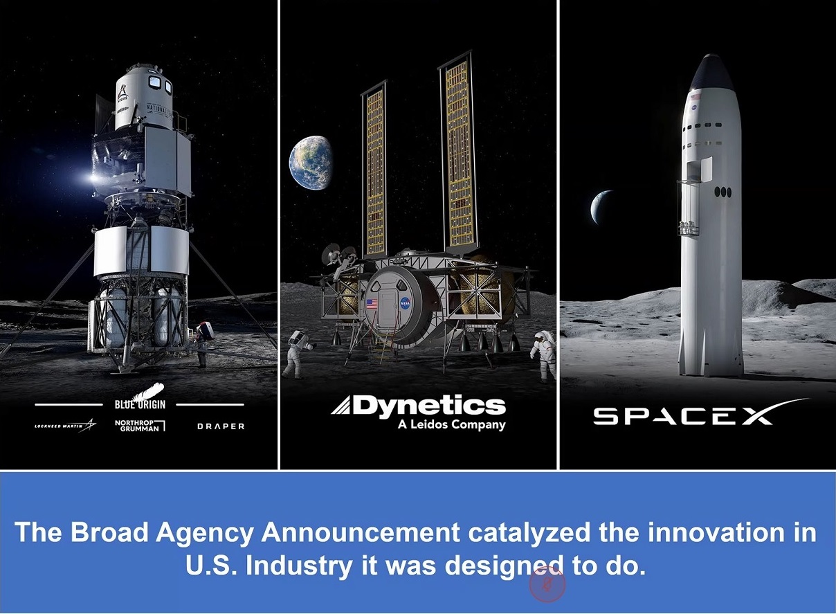 A slide from Watson-Morgan’s presentation shows the three unique company-owned concepts under development for NASA.