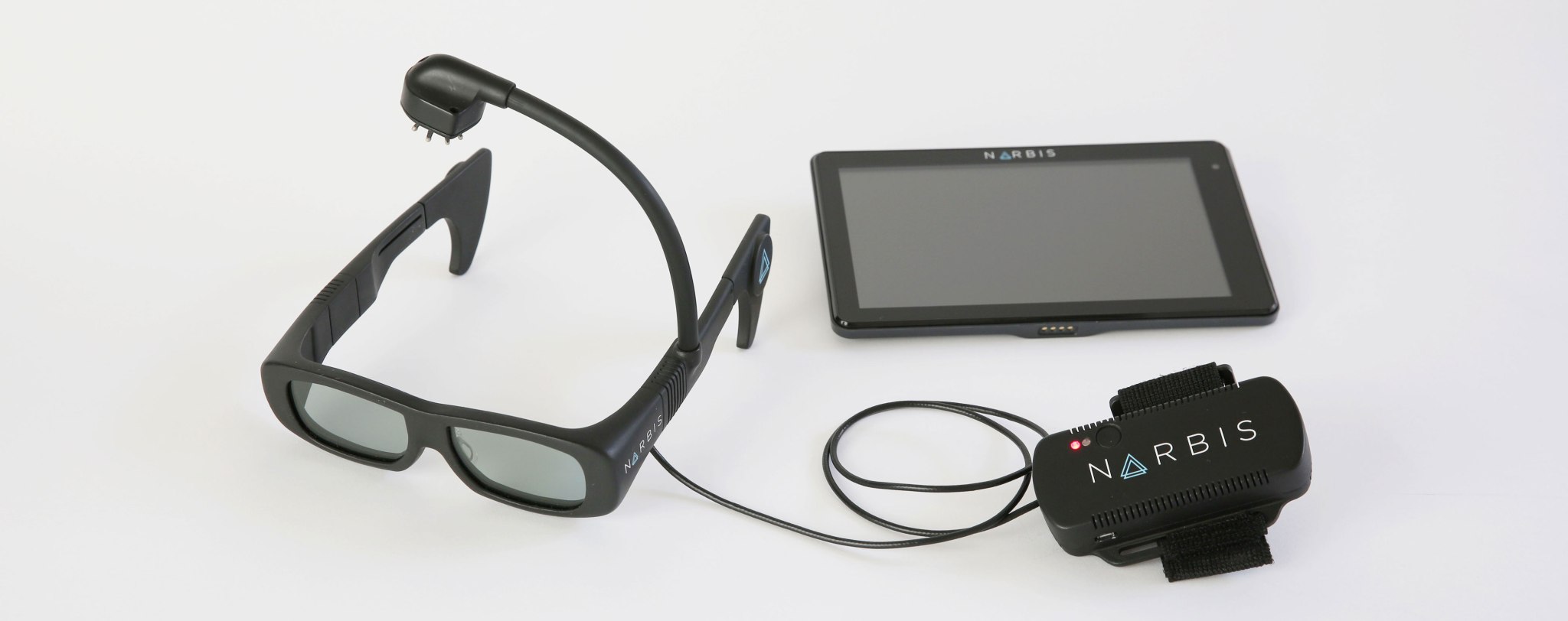 glasses that are plugged into a device.
