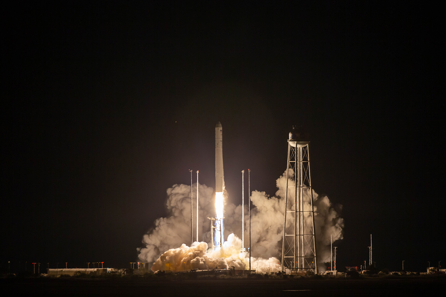A Northrop Grumman Antares rocket launches to the International Space Station on Oct. 2, 2020.