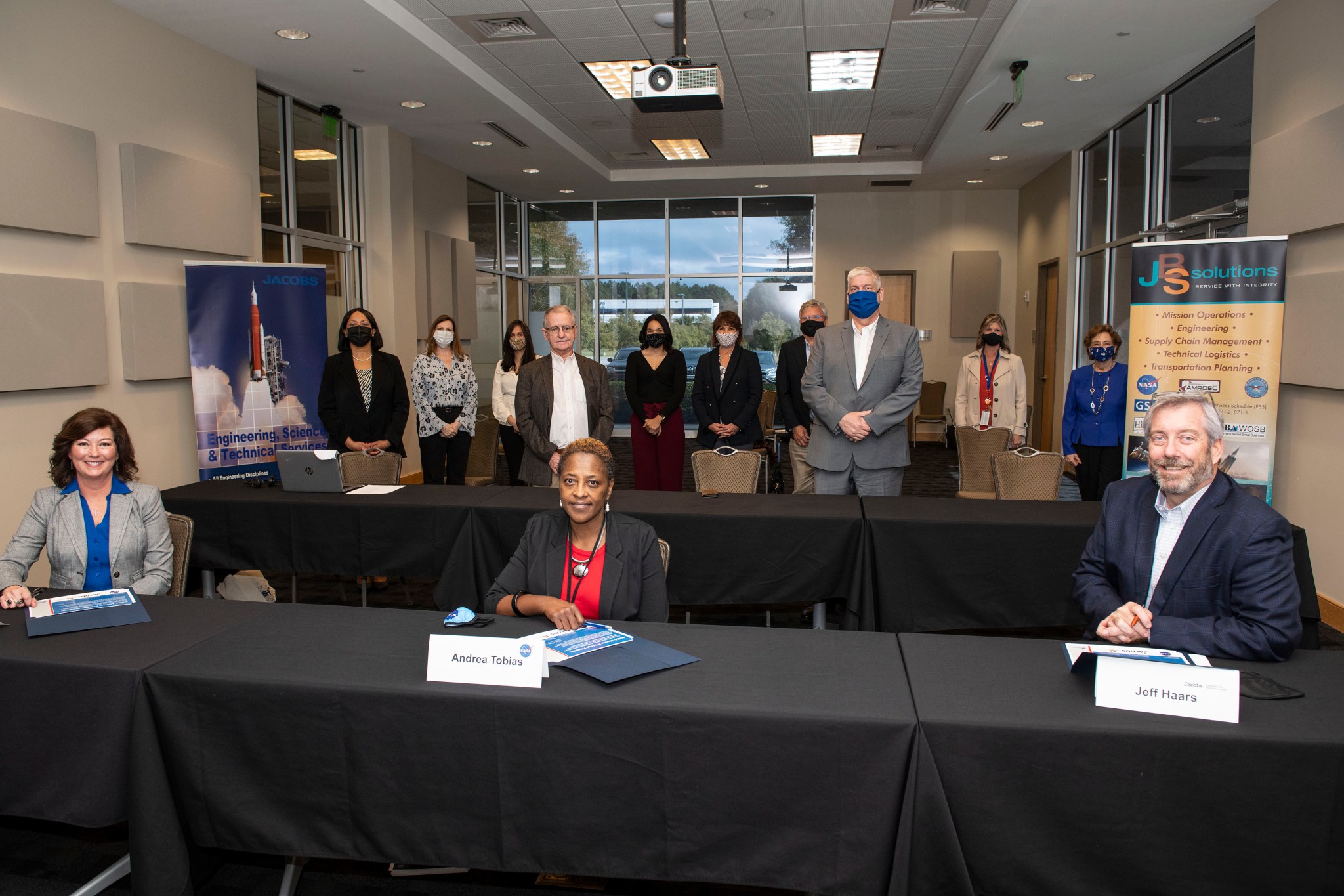 Participants in the NASA Mentor-Protégé Agreement signing Oct. 27 in Huntsville, Alabama.