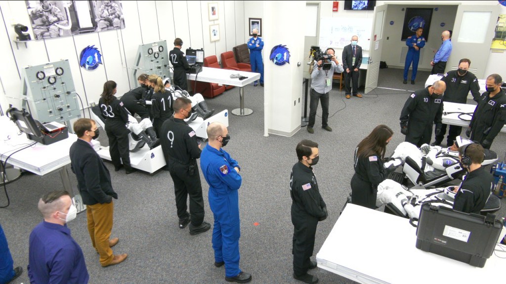 
			Crew-1 Astronauts Suiting Up for Mission - NASA			