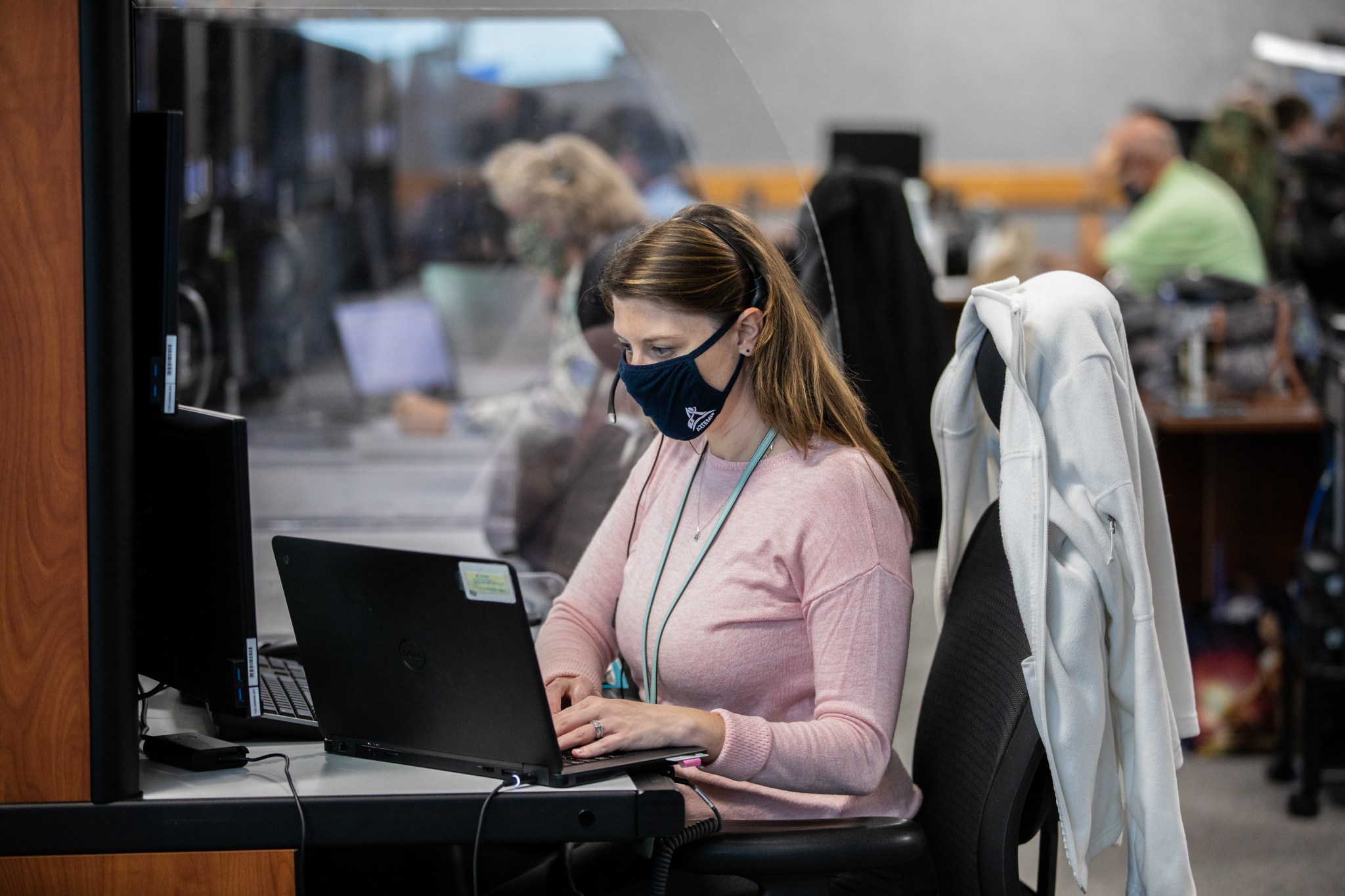 Amanda Arrieta participates in a cryogenic propellant loading simulation at Kennedy Space Center.