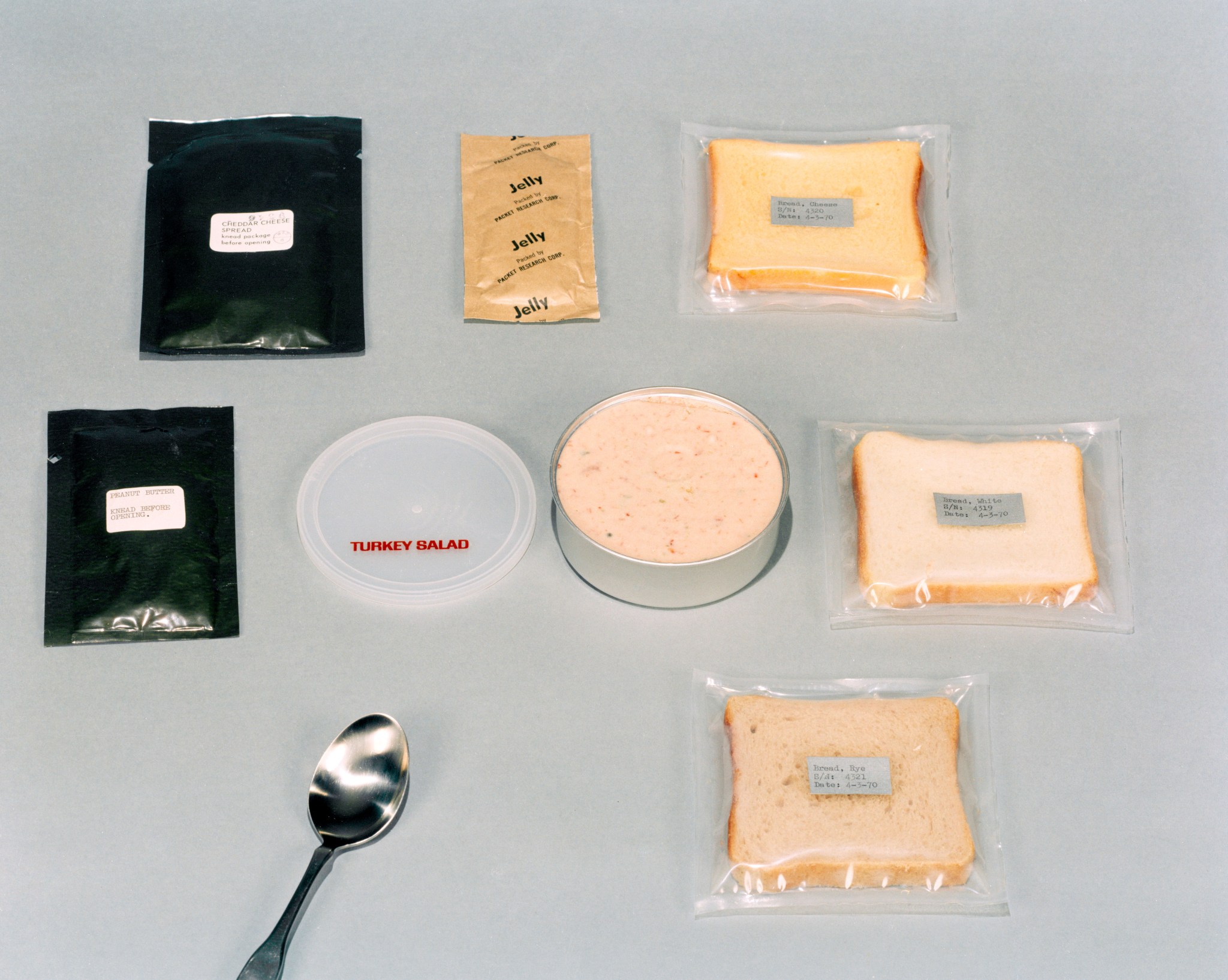 packaged food for space.