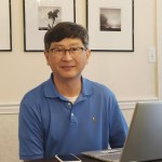 Jonathan Lee, a Marshall structural materials engineer and project scientist, works from his home office.