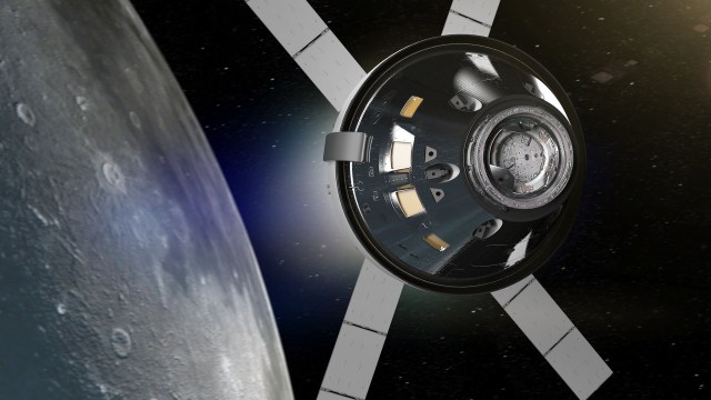 On its way to distant retrograde orbit (DRO), Orion will execute a lunar flyby, soaring approximately 60 miles above the Moon's surface. 