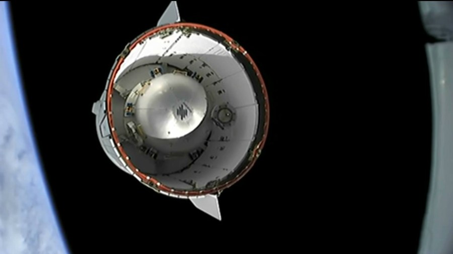 Cargo Dragon separates from the Falcon 9's second stage during CRS-21.