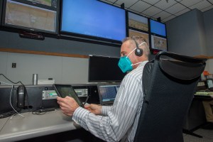 Mark Snycerski, senior research associate at NASA?s Ames Research Center in California, monitored inbound telemetry data
