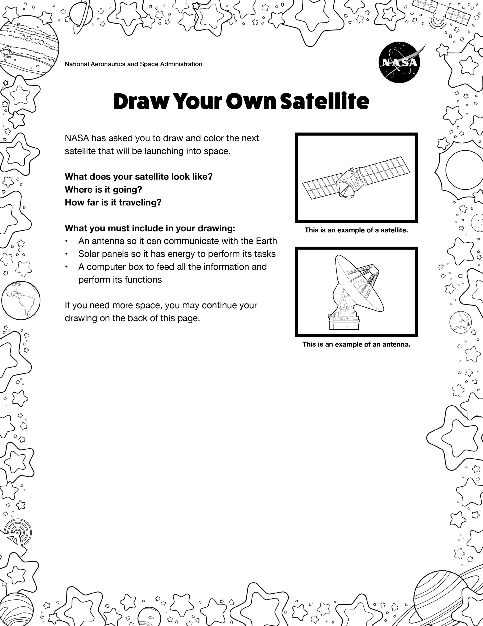 Draw Your Own Satellite worksheet