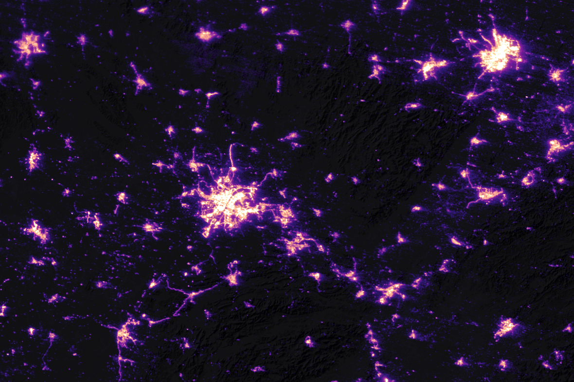Nighttime Images Capture Change in China