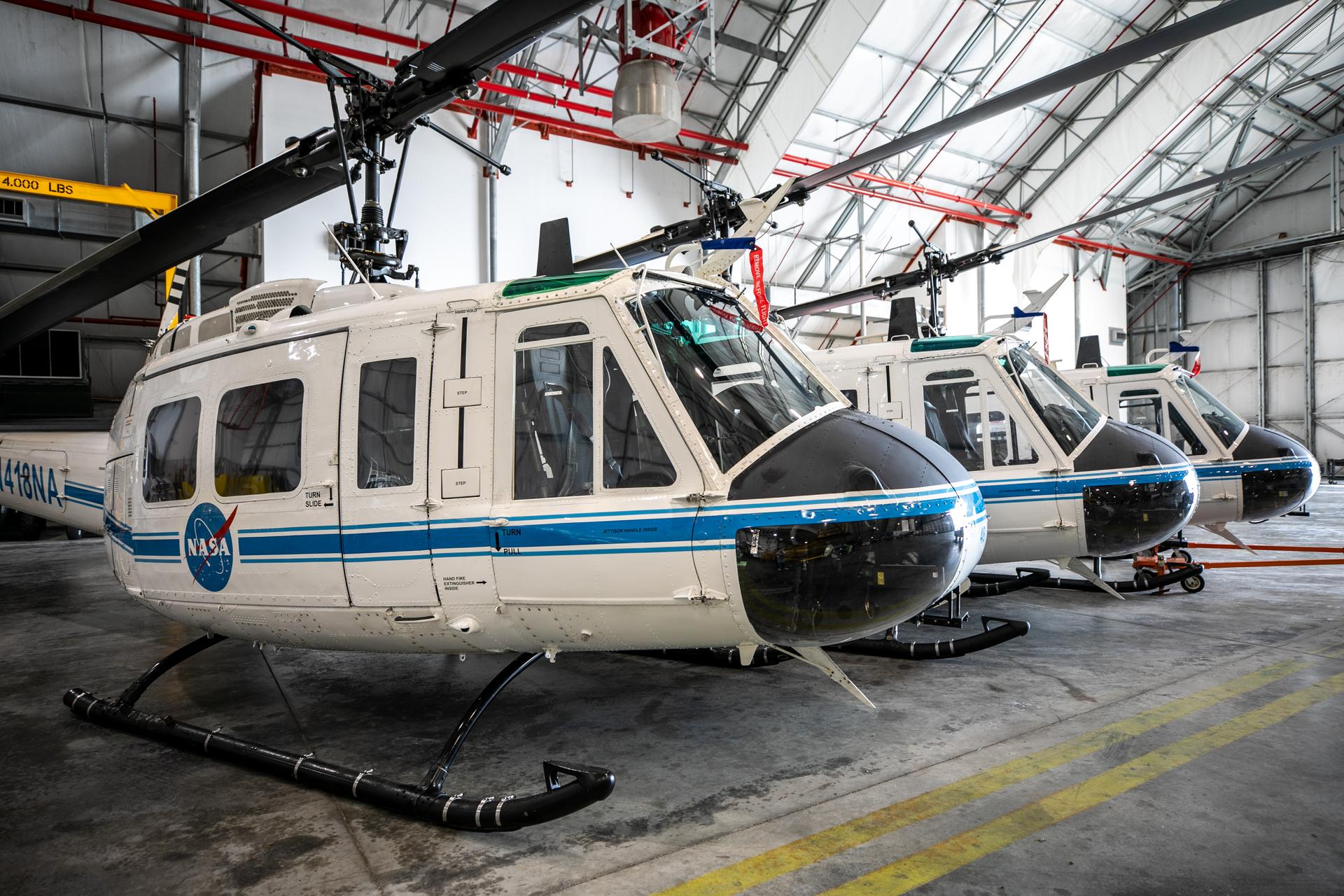 Three Bell Huey 2 aircraft are used by Kennedy's Flight Operations team for security purposes.