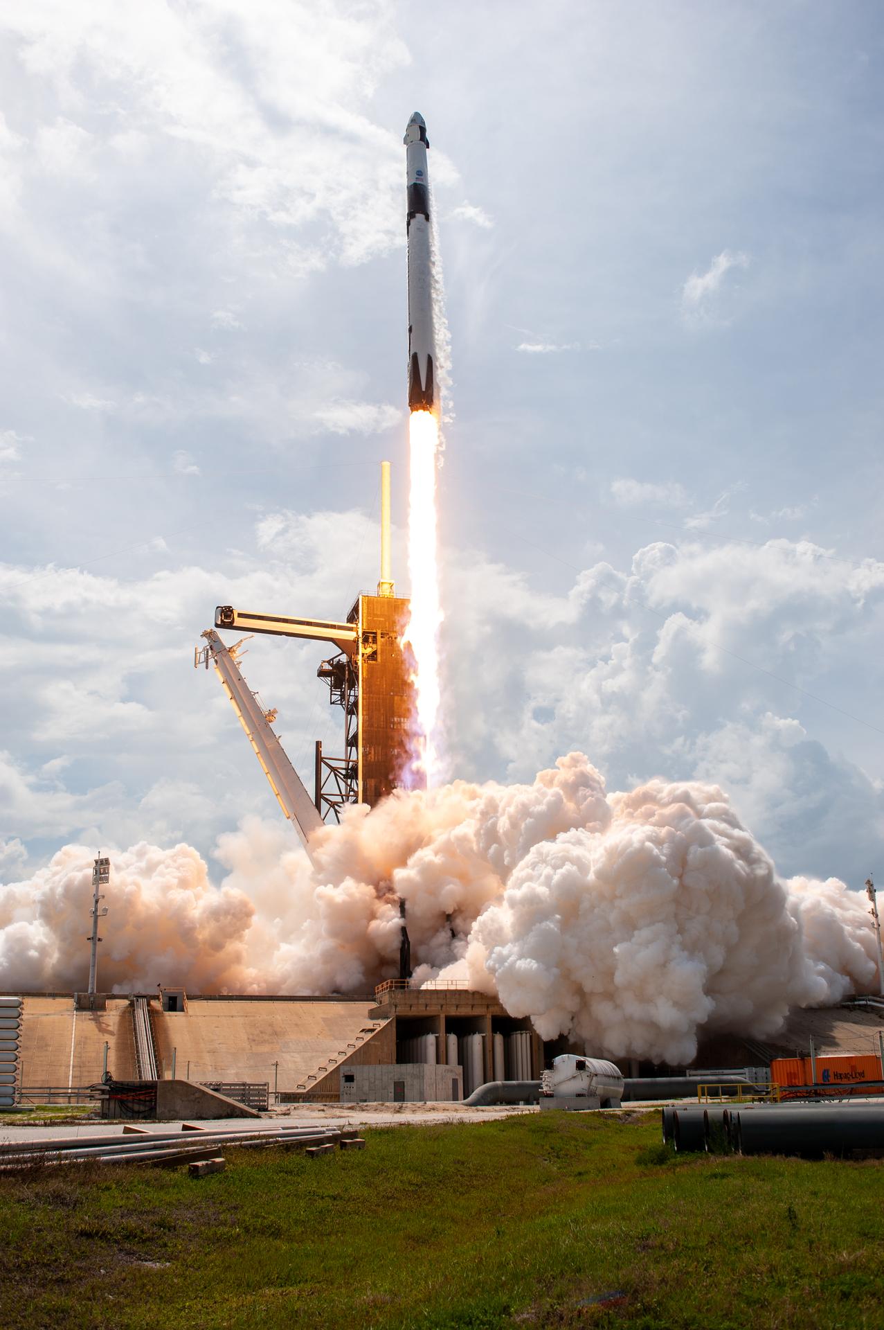 NASA astronauts Robert Behnken and Douglas Hurley launch on the Demo-2 mission