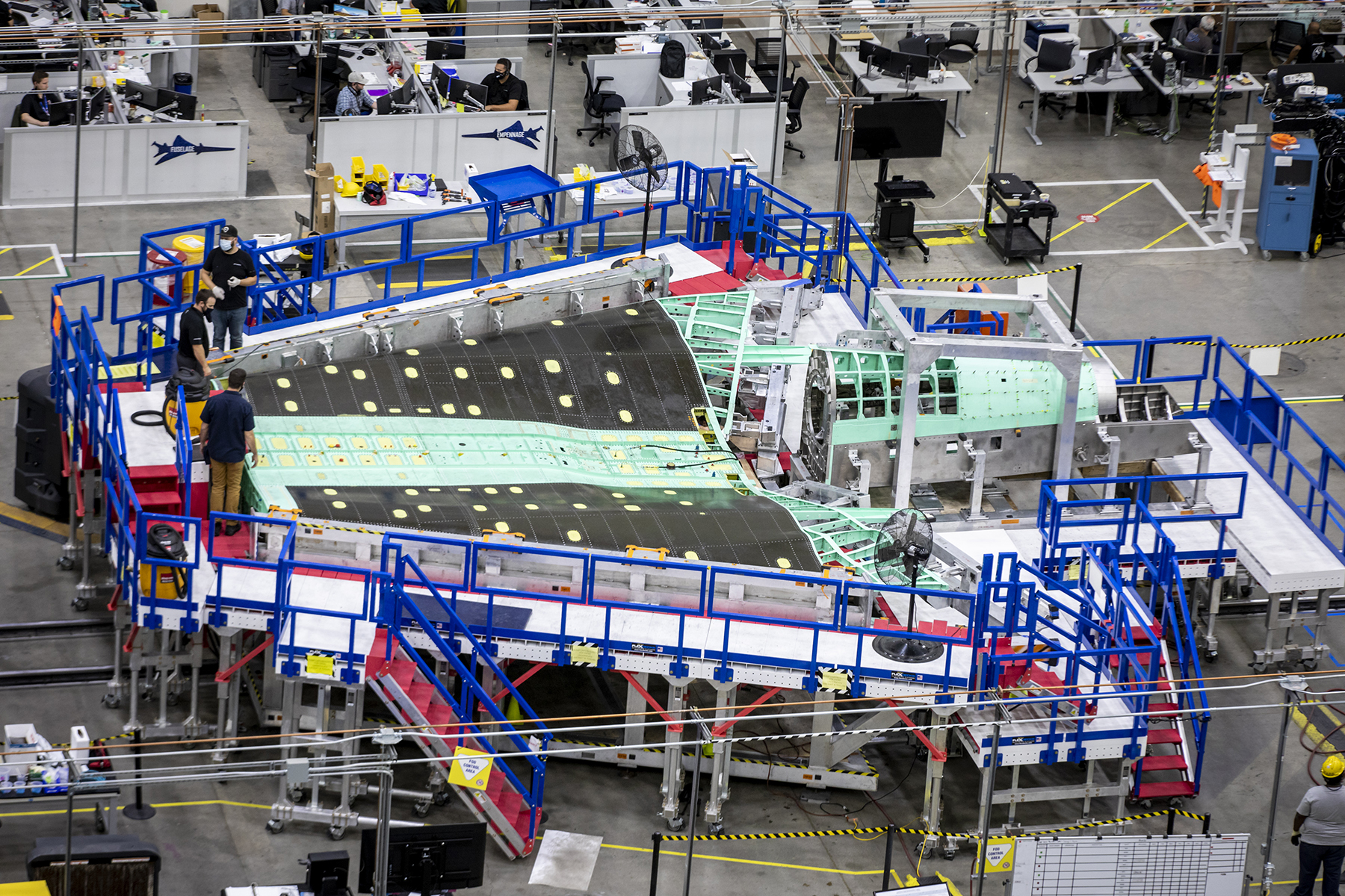 The surface skin panels that seal the wing's interior to be used as the X-59's fuel tank has finished installation.