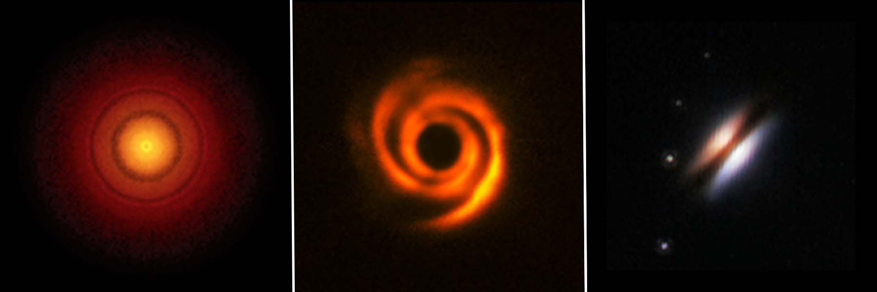 Still-forming solar systems, known as planet-forming disks, come in a variety of shapes and sizes.