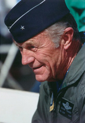 Photo of Chuck Yeager, the first pilot to break the sound barrier.