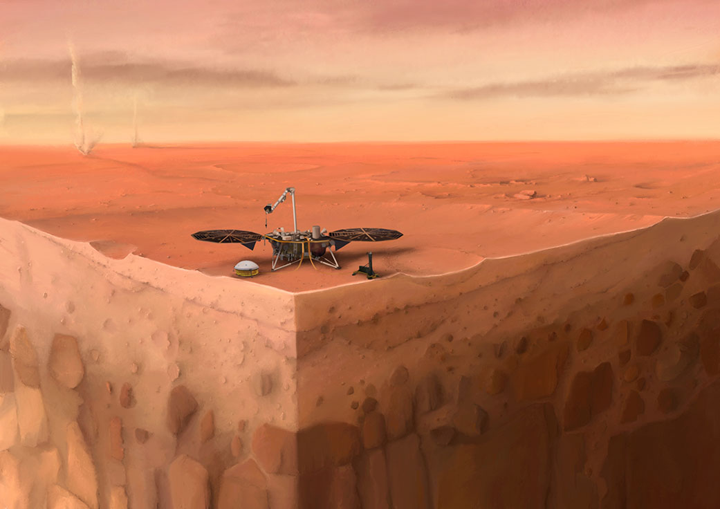 Artist's concept of NASA's InSight lander on Mars