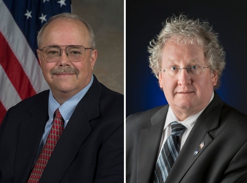 Marshall Deputy Director Rick Burt, left, and Bill Hill, director of Marshall’s Safety and Mission Assurance Directorate. 