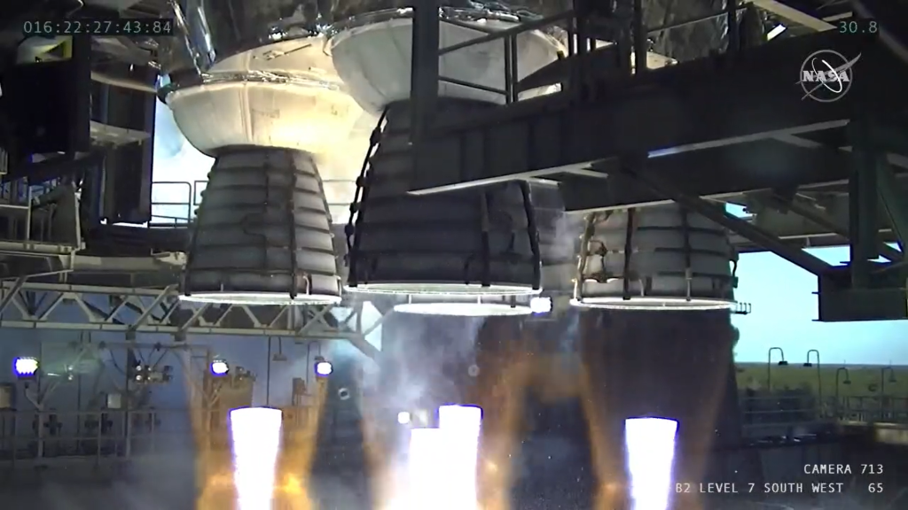 NASA Conducts Test of SLS Rocket Core Stage for Artemis I Moon Mission