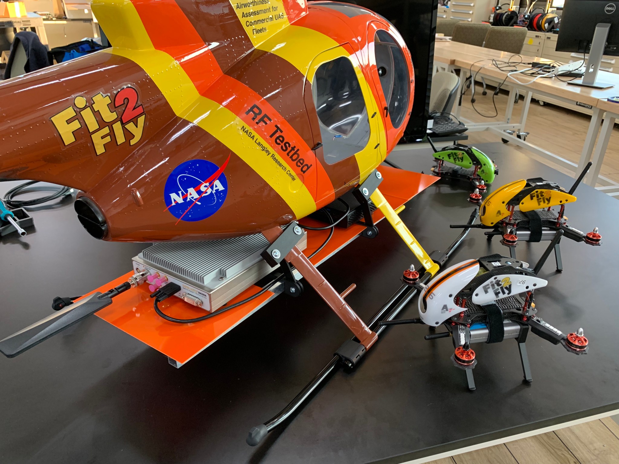 A variety of drones that will be used to test a system.