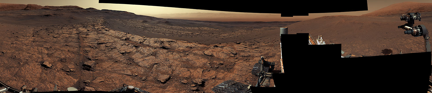 This panorama, made up of 122 individual images stitched together, was taken by NASA's Curiosity Mars rover