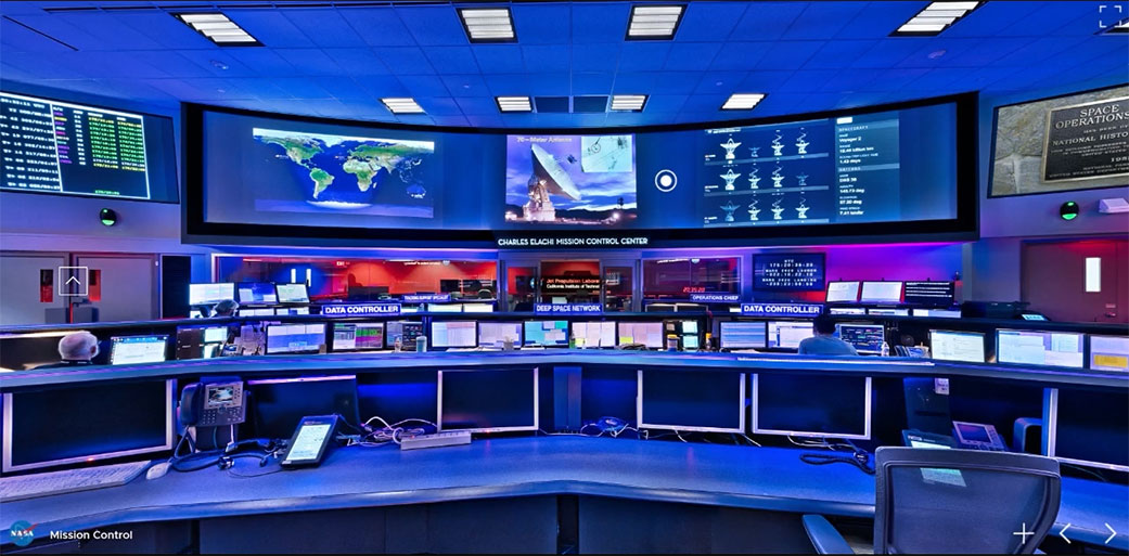 One of the stops on the virtual tour is mission control
