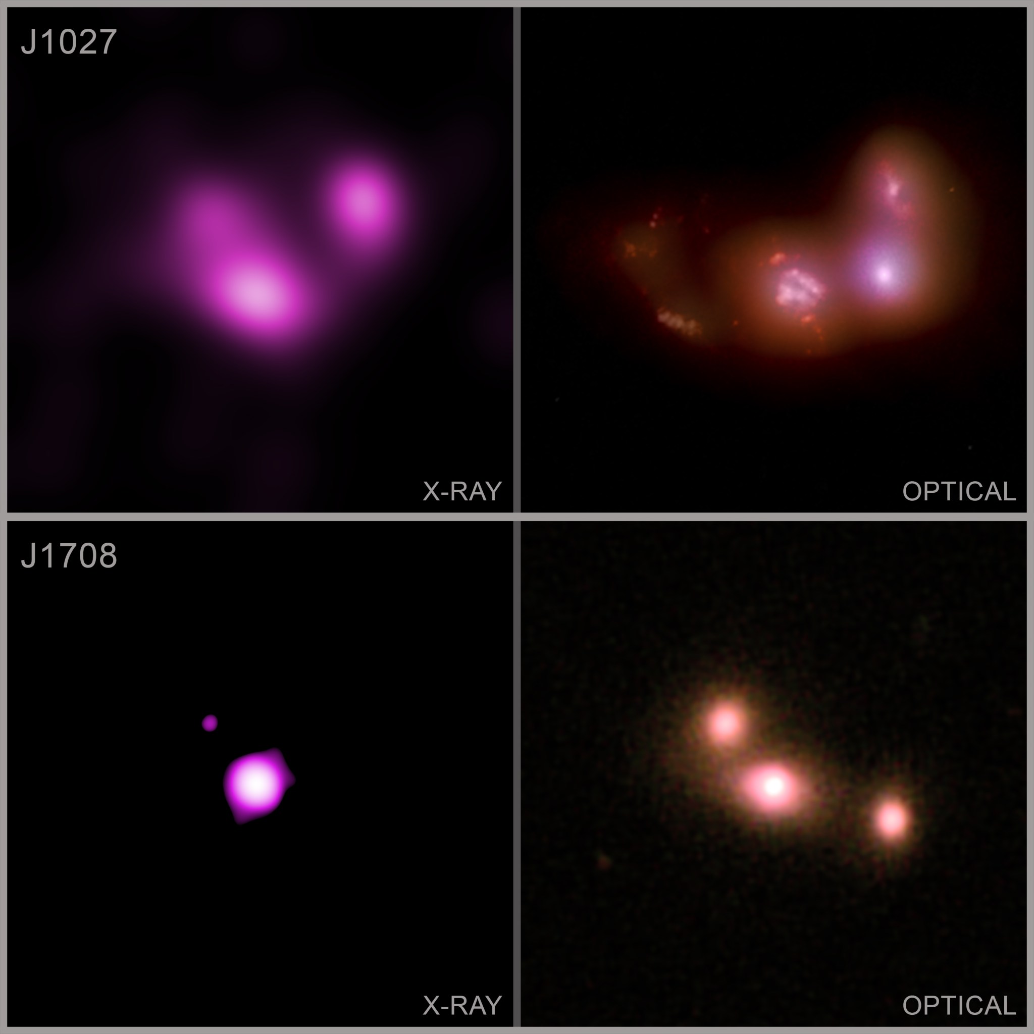 These four objects come from a study of seven triple galaxy mergers.