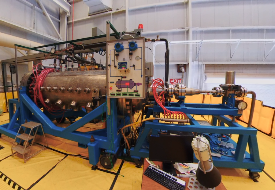The Nuclear Thermal Rocket Element Environmental Simulator at NASA's Marshall Space Flight Center.