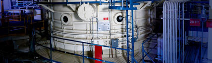 Thumbnail showing a portion of the exterior of the 20-foot chamber at Johnson Space Center