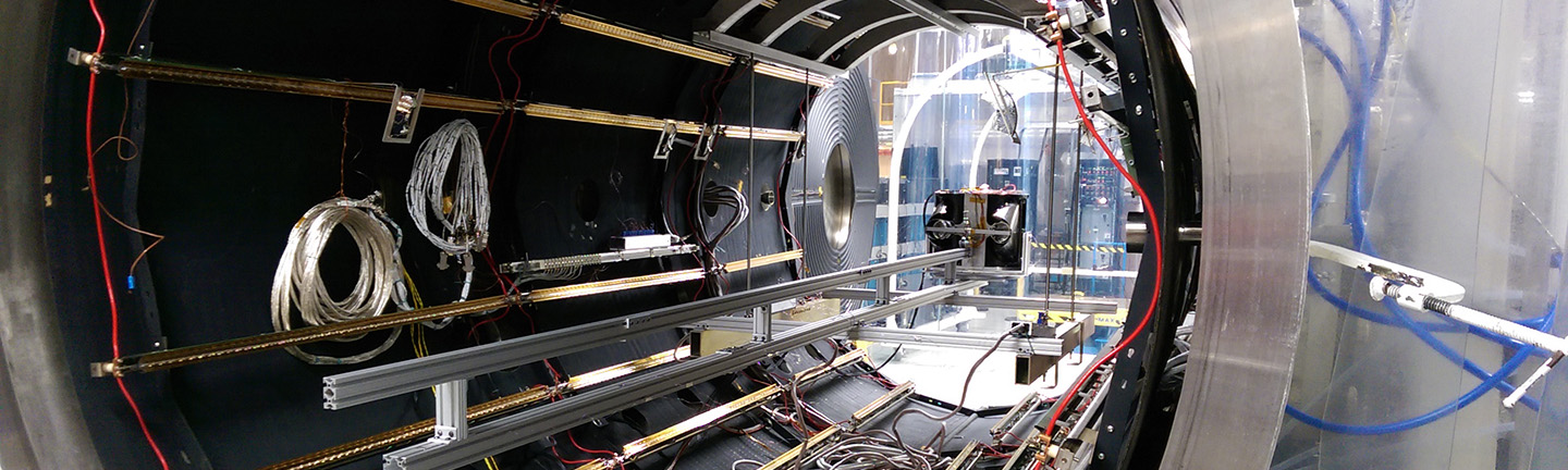 Portion of a photo of the 8 foot by 15 foot thermal vacuum chamber at Langley Research Center 