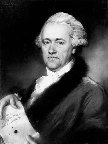 william herschel holding depiction of georgian planet