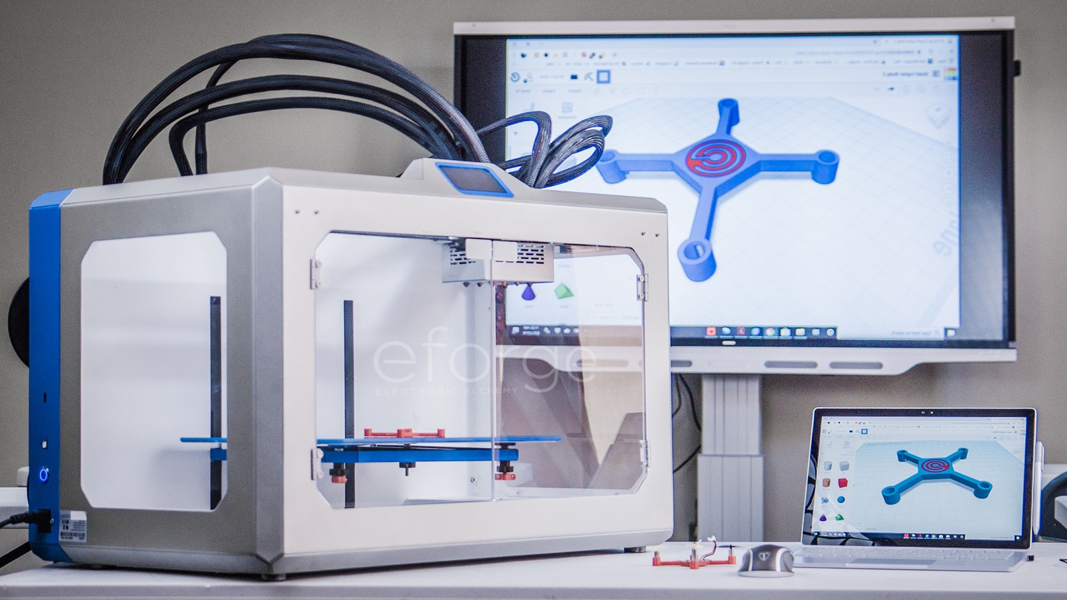 Electronic Alchemy’s eForge 3D printer, developed with NASA funding, can print electronic devices on demand. 