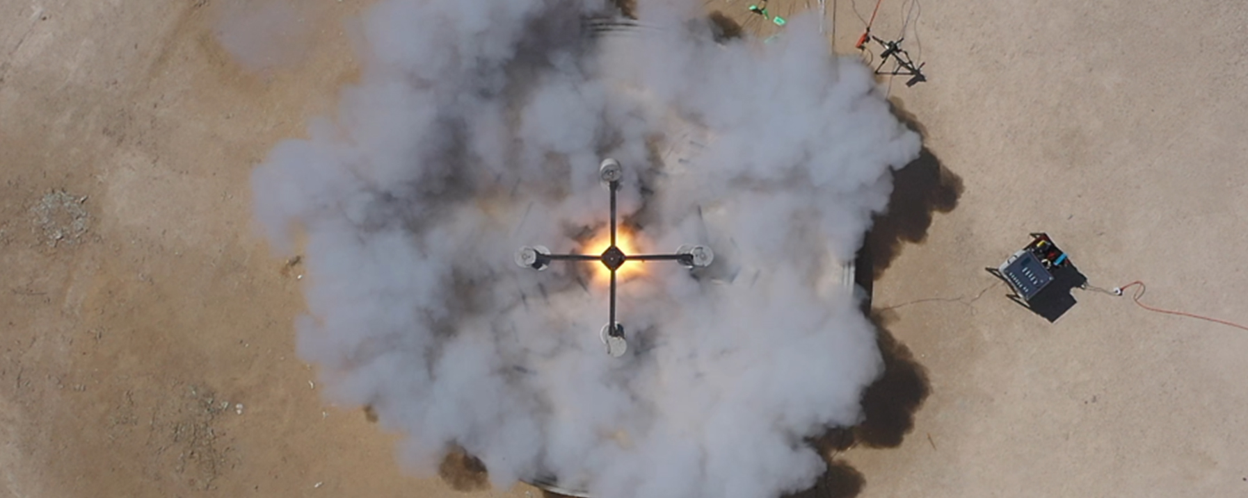 Rocket launch pad test fire