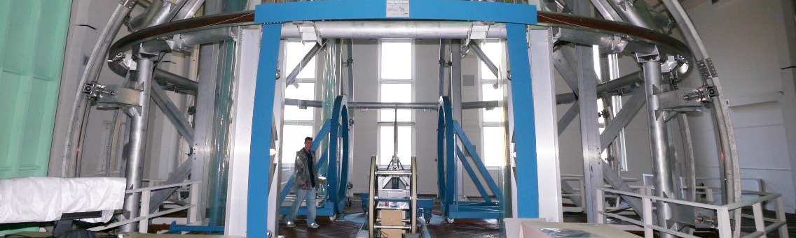 Thumbnail showing a portion of an image with a man inside the Spacecraft Magnetic Test Facility at Goddard Space Flight Center