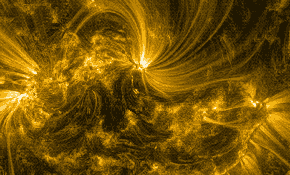 closeup of solar flare