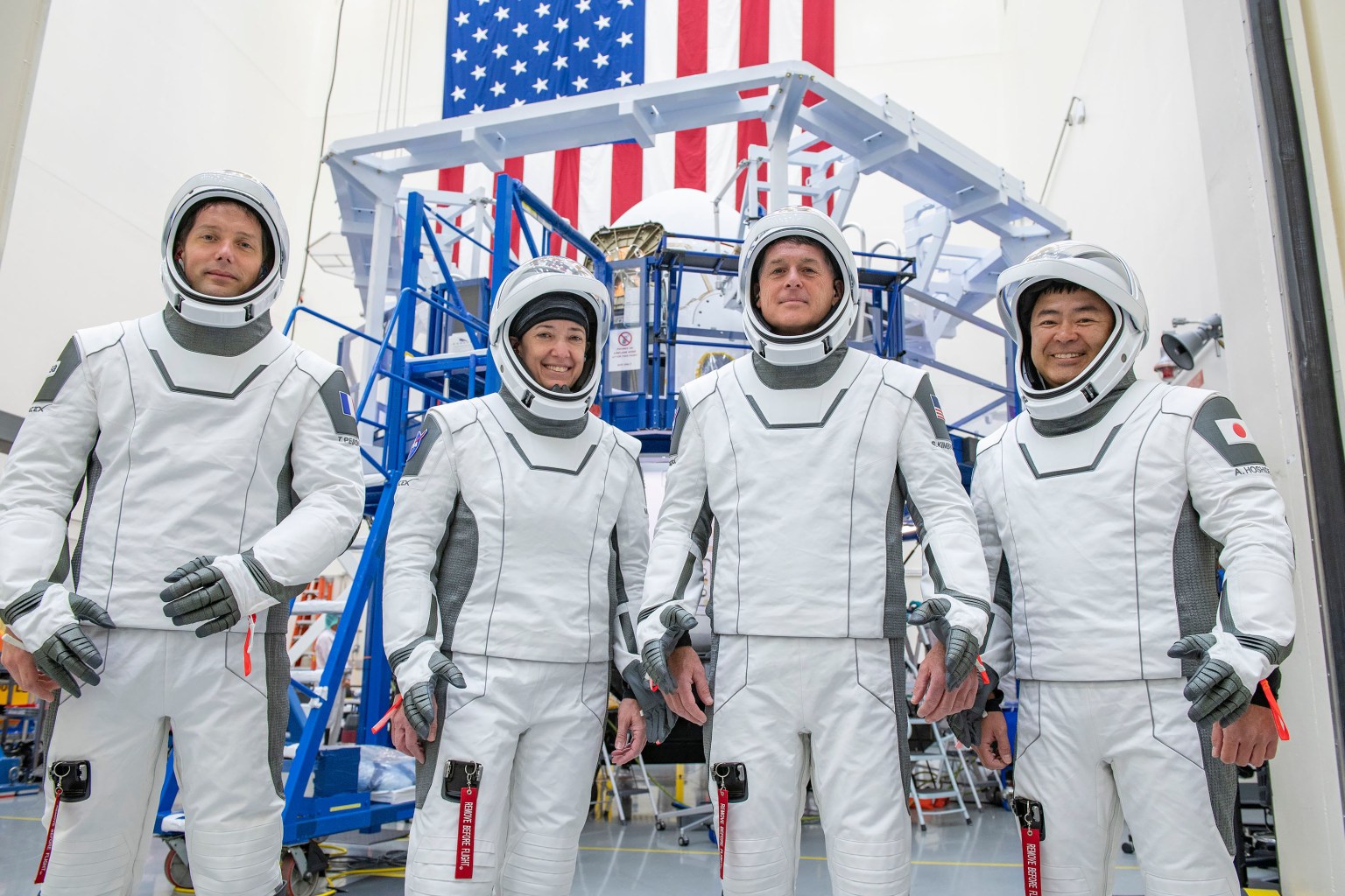 Crew-2 members in a photo op