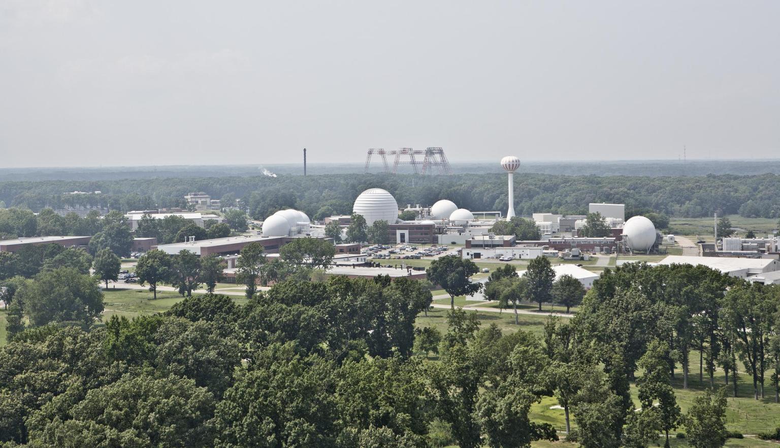 An aerial photo of west area of Langley Research Center.