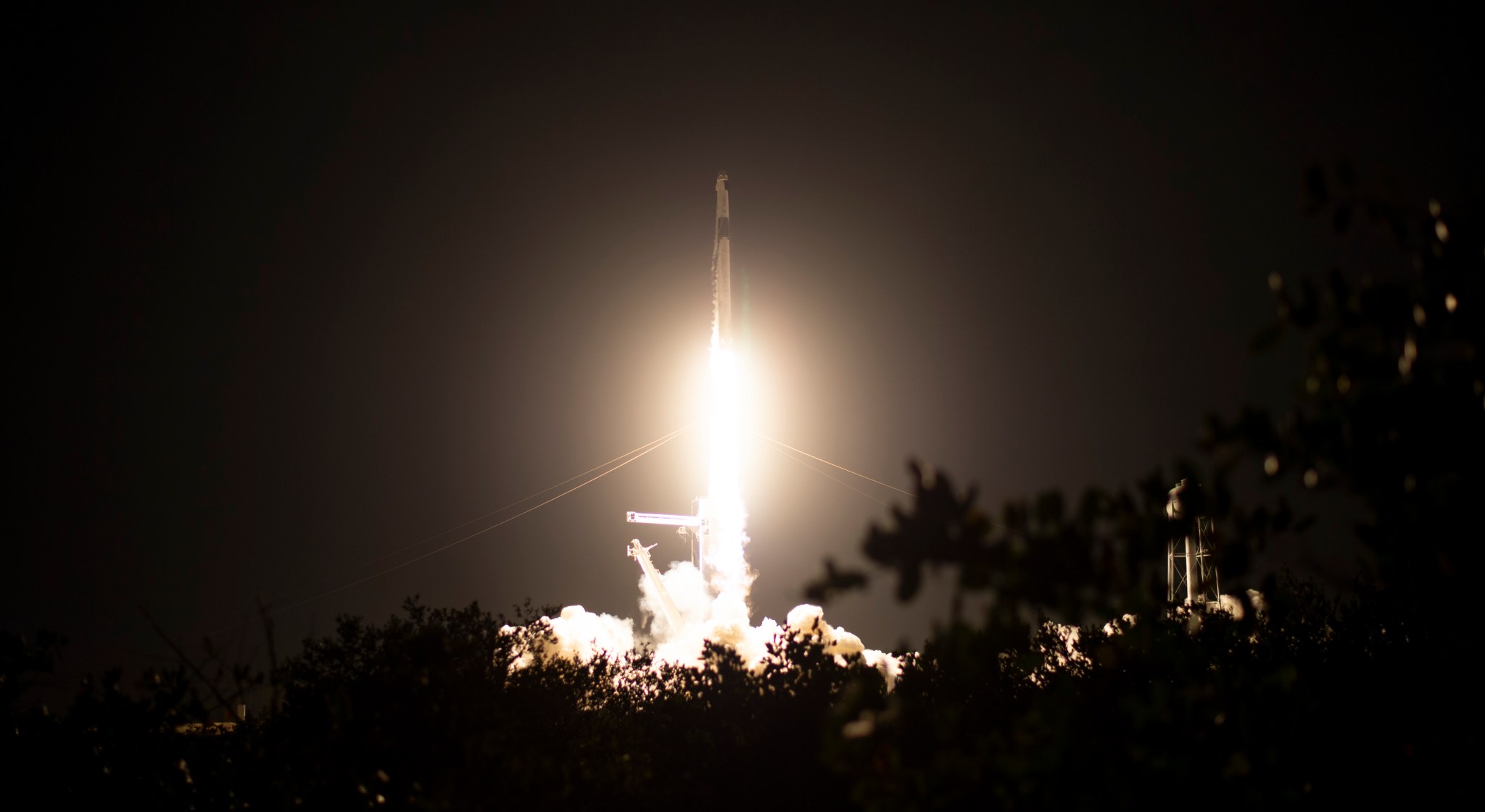 A SpaceX Falcon 9 rocket carrying the company's Crew Dragon spacecraft is launched on NASA’s SpaceX Crew-2 mission.